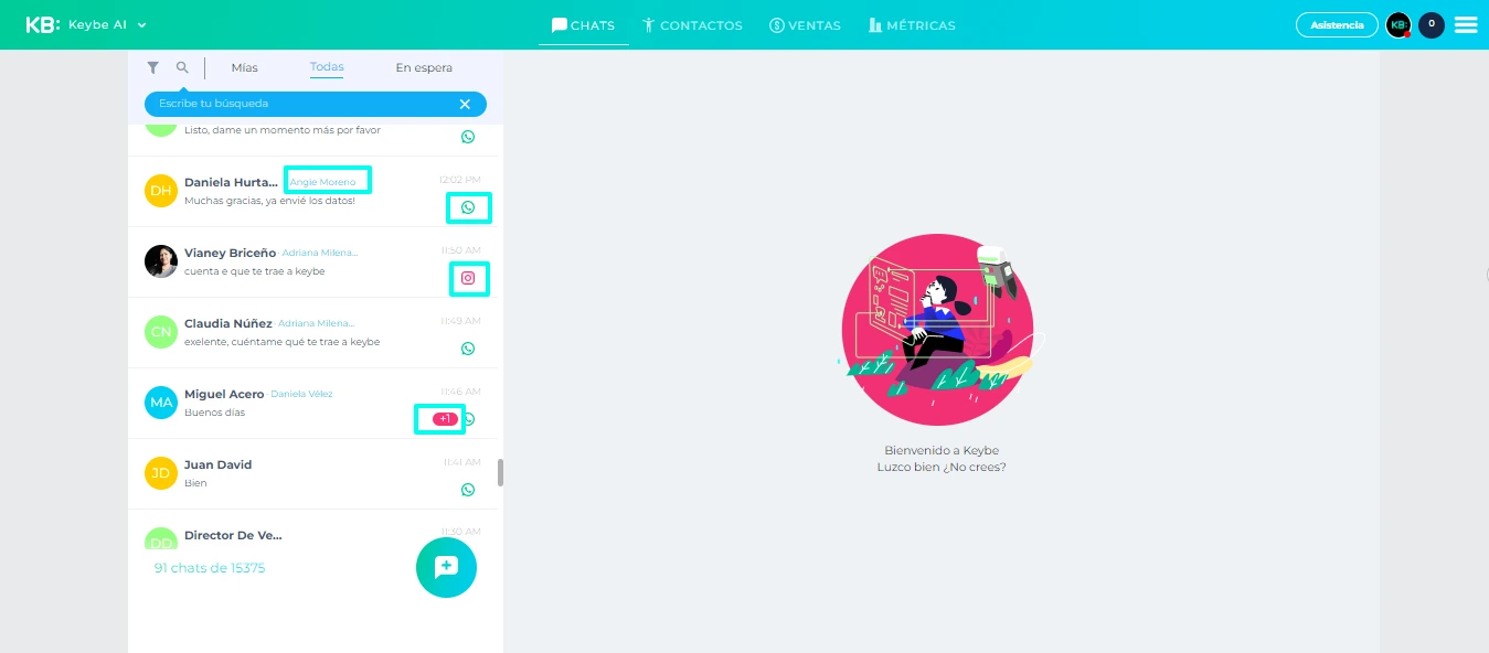 KB Keybe App iconos canales