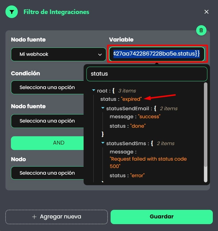 Webhook de integración cuando las tareas cambian.