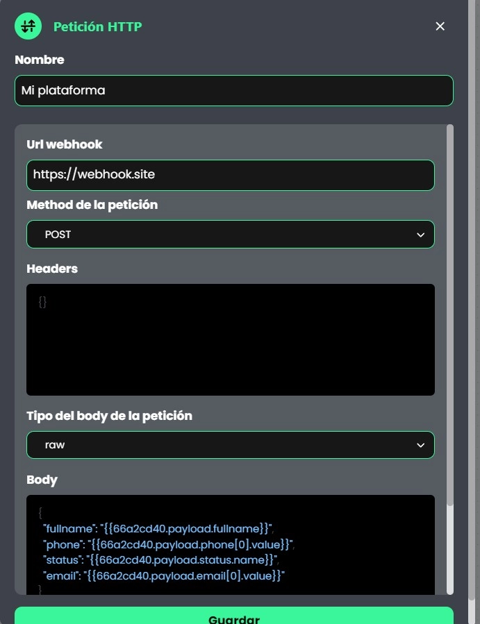 Al crear o modificar un usuario se sincroniza con plataforma externa HTTP